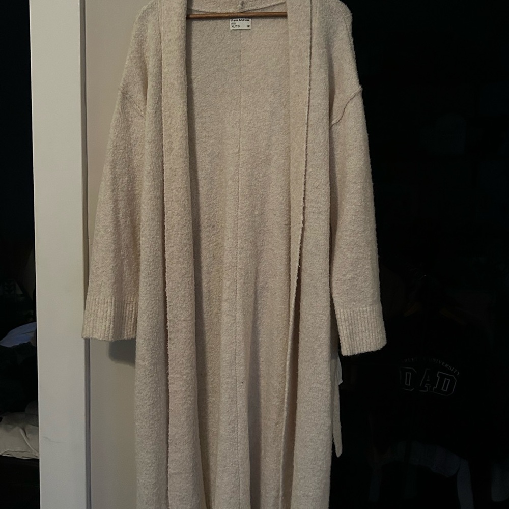 Frank and Oak Cream Long Cardigan